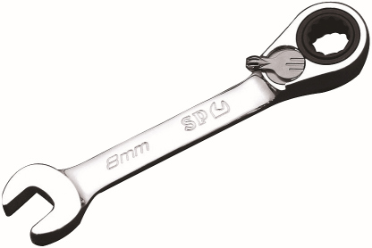 SPANNER COMBINATION GEARED STUBBY REV METRIC 8MM